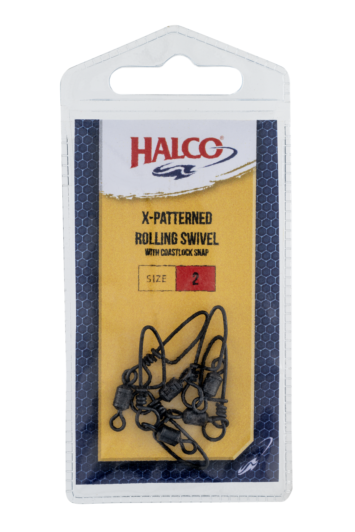 Halco X-Patterned Rolling Swivel with Coastlock Snap size 2 — official manufacturer package photo