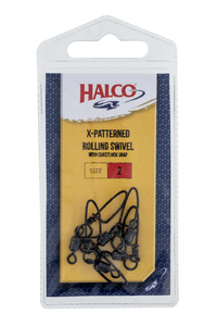 Halco X-Patterned Rolling Swivel with Coastlock Snap size 2 — official manufacturer package photo