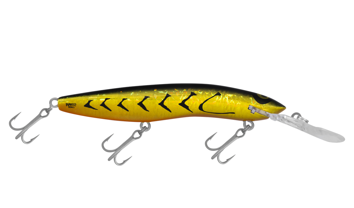 Halco Scorpion 125 mm in H96 Crown Jewel. Colour illustration; diving bib may vary with selected depth.