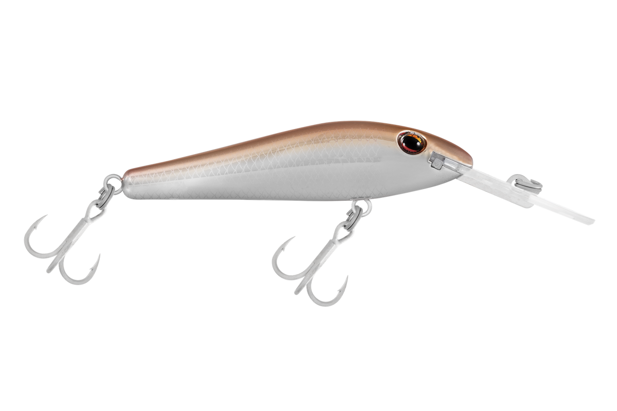 Halco TBarra 80 mm in H74 Precious Metal. Colour illustration; diving bib may vary with selected depth.