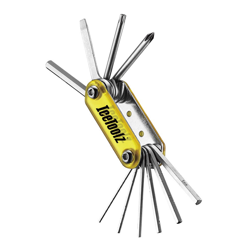 IceToolz Amaze-10 95A3 folding bicycle multi-tool, yellow