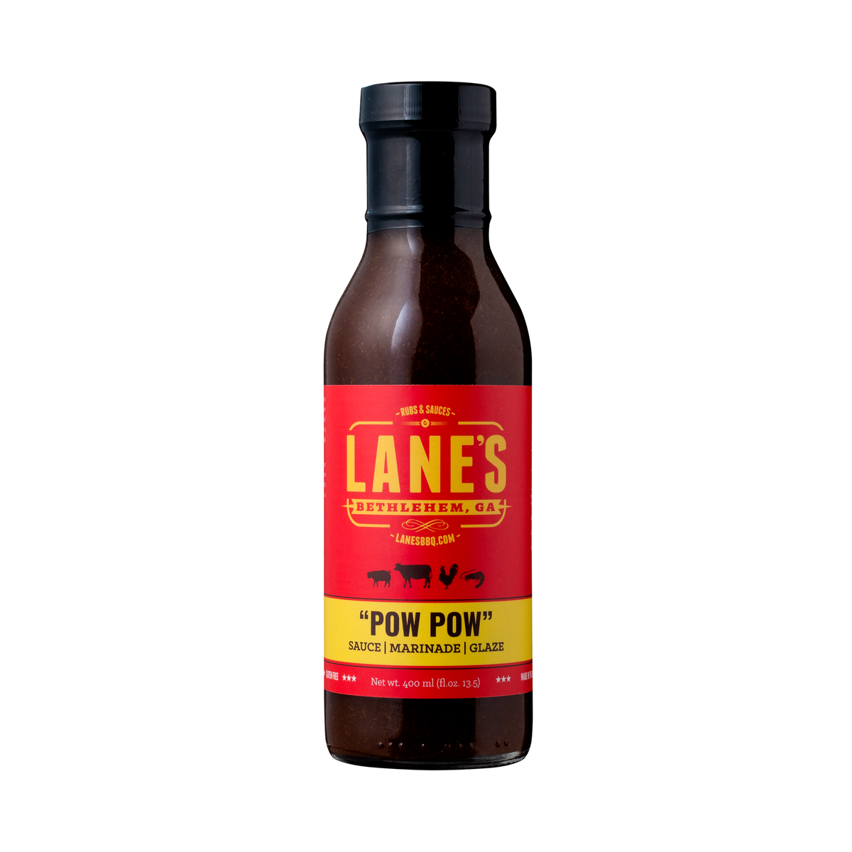 Lane's Pow Pow sauce, 400 ml glass bottle