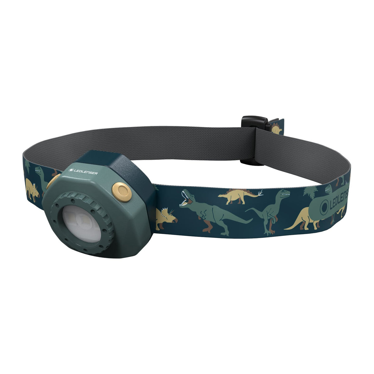 Ledlenser KIDLED4R rechargeable headlamp in green Dinosaur design