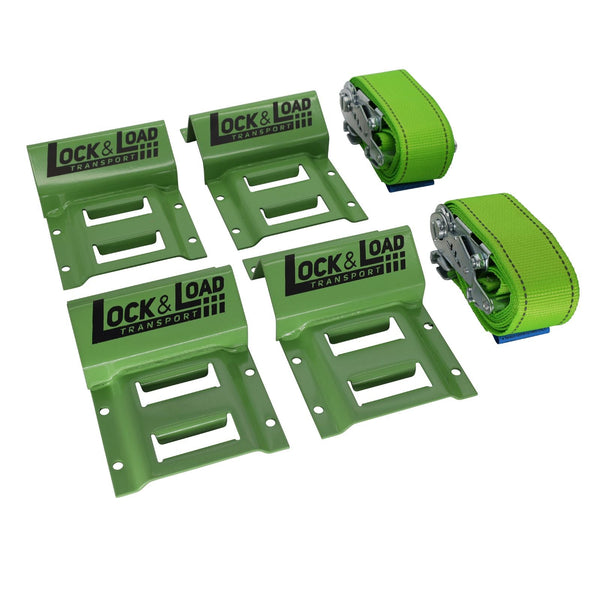 Lock & Load RW05 wheel chock kit with four chocks and two 1.8m straps