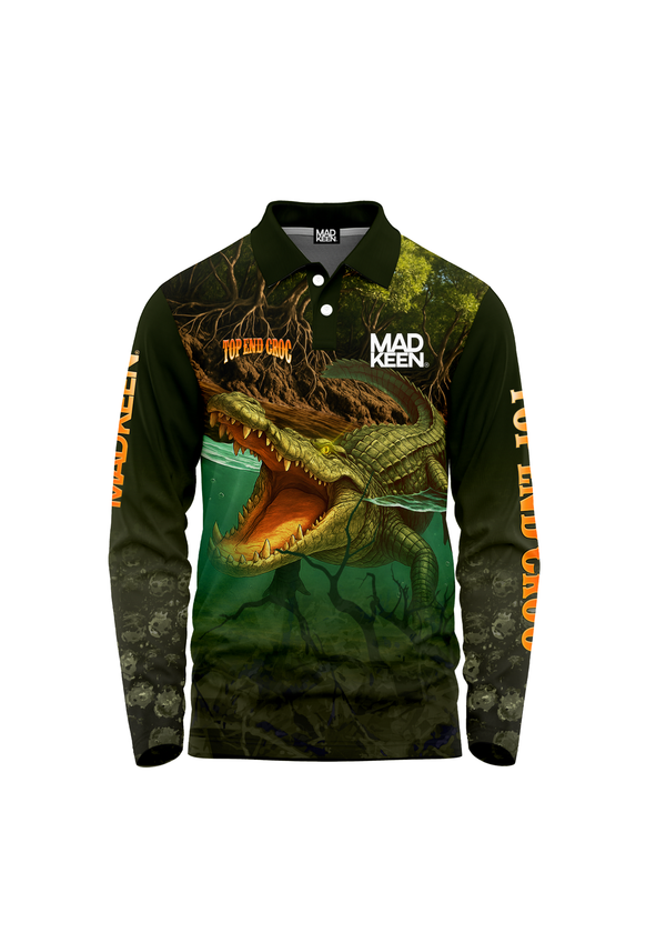 Mad Keen Top End Croc 22 long-sleeve polo, front
