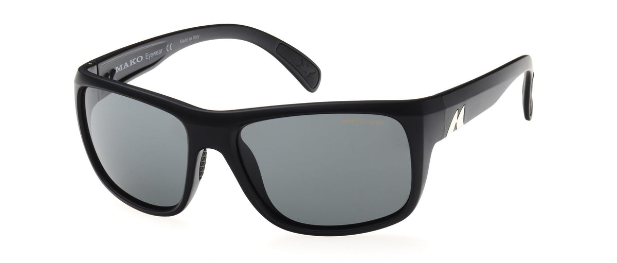 Mako Apex 9601 M01 G0HR matte black sunglasses with grey lenses