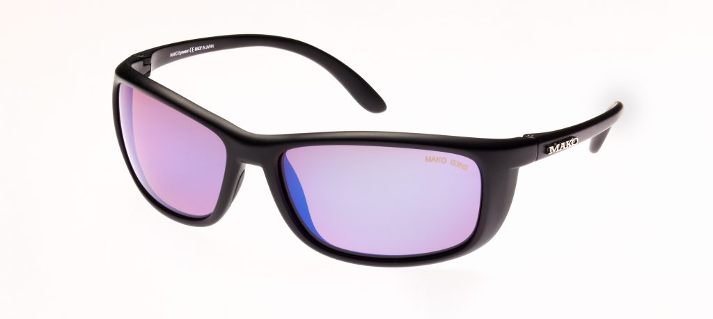Mako Blade 9569 M01 G3H6 matte black sunglasses with copper blue mirror lenses