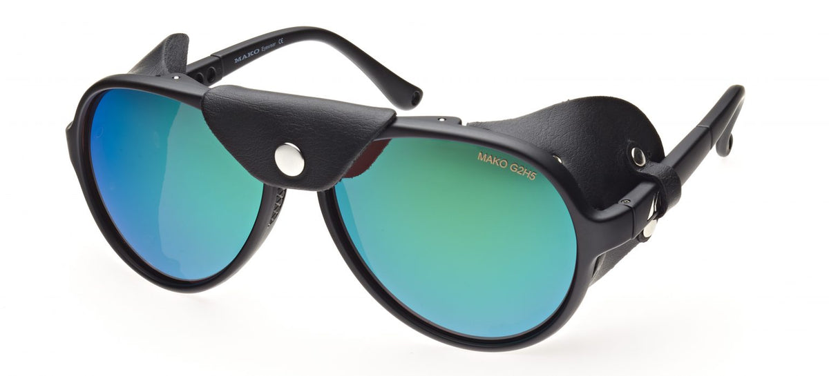 Mako Explorer II 9608 M01 G2H5 matte-black frame with rose green-mirror lenses