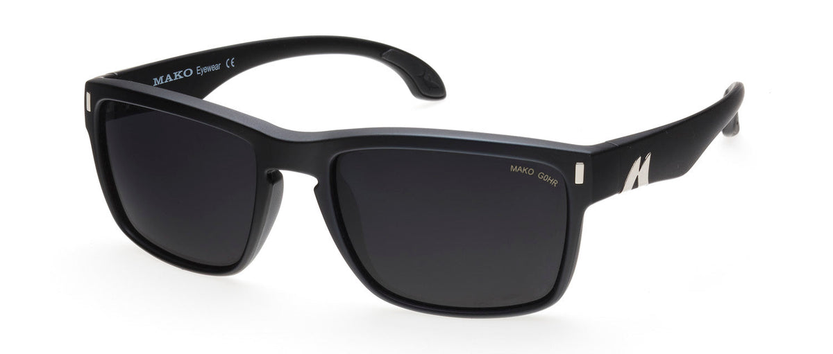 Mako GT 9583 M01 G0HR matte black sunglasses with grey lenses
