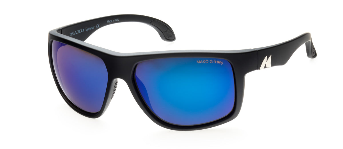 Mako Mavericks 9613 M01 G1HR6 matte black frame and blue mirror lenses