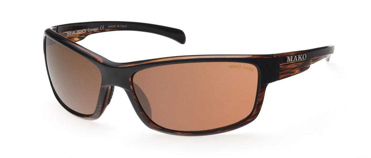 Mako Shadow 9585 M12 G3SX matte black tortoiseshell frame and copper lenses