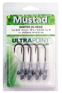 Mustad Darter Jigheads 6/0, 14g, 4 pack.