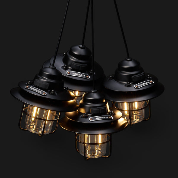 Tiegear NODE set of four hanging camp lights