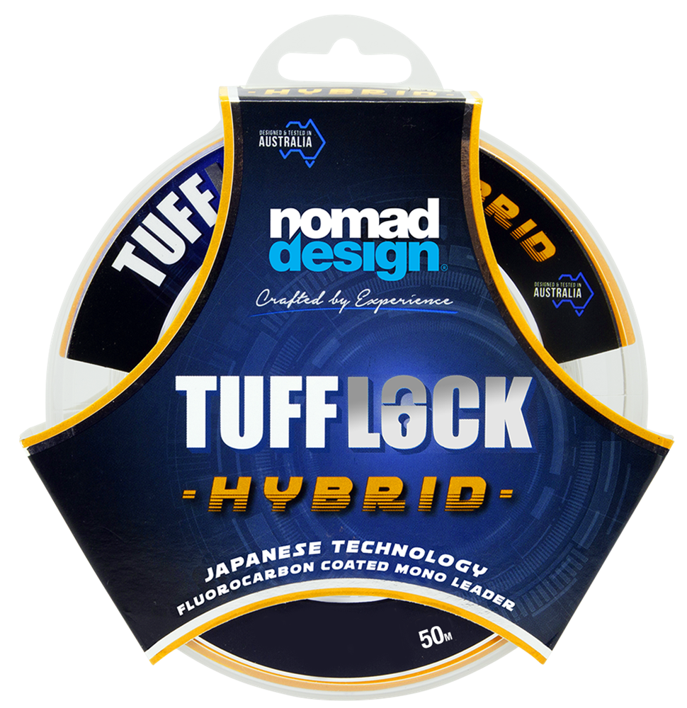Nomad Tufflock Hybrid fluorocarbon-coated mono leader, 50 m spool