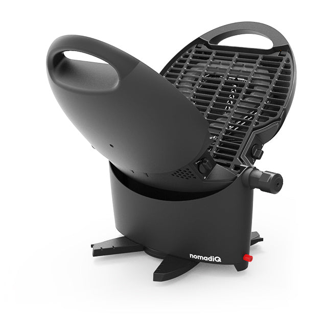 NomadiQ Original portable gas BBQ in black, full product