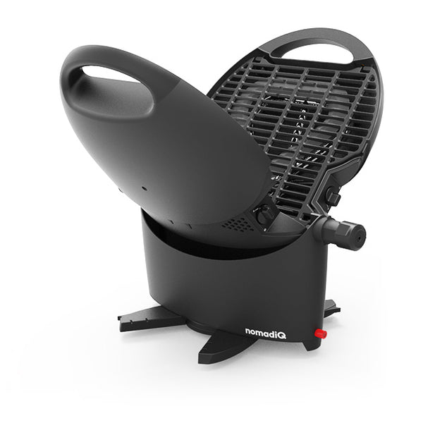 NomadiQ Original portable gas BBQ in black, full product