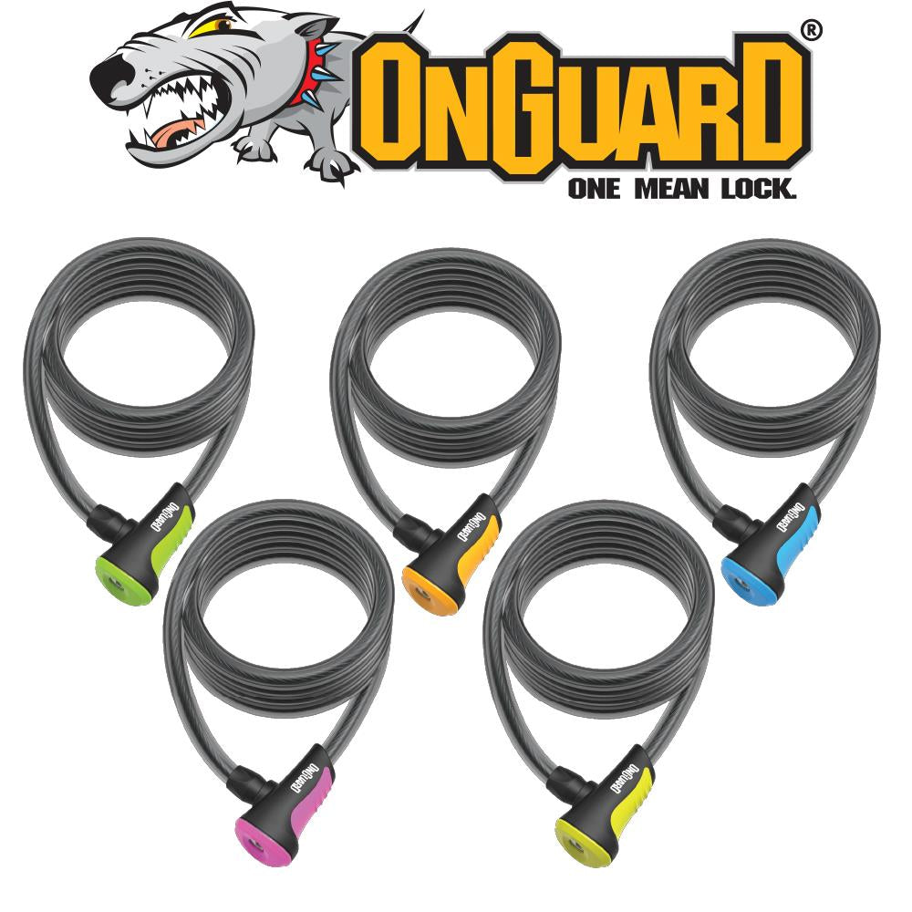 OnGuard Neon 8167 keyed cable lock colour range, one lock supplied