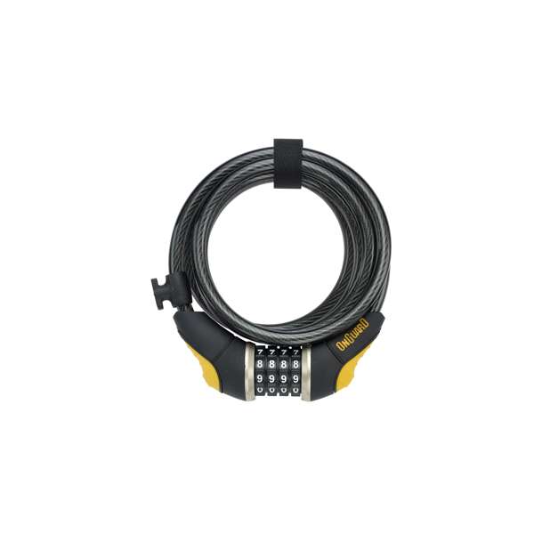 OnGuard Doberman 8032 combination 185 cm by 10 mm coiled cable lock