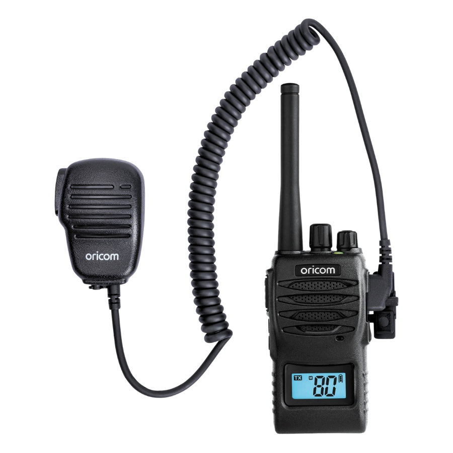 Oricom UHF5400BK-SPK 5W UHF CB handheld radio with speaker microphone