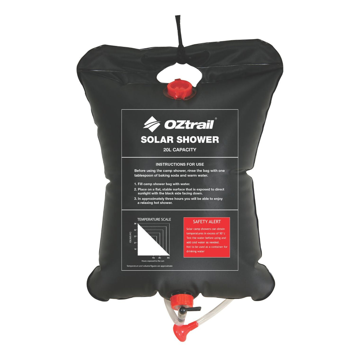OZtrail 20L Solar Shower 10000584 with hose and shower rose