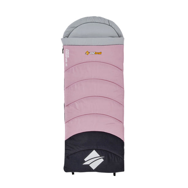 OZtrail Junior Kingsford -3C sleeping bag in lilac, model 10051277