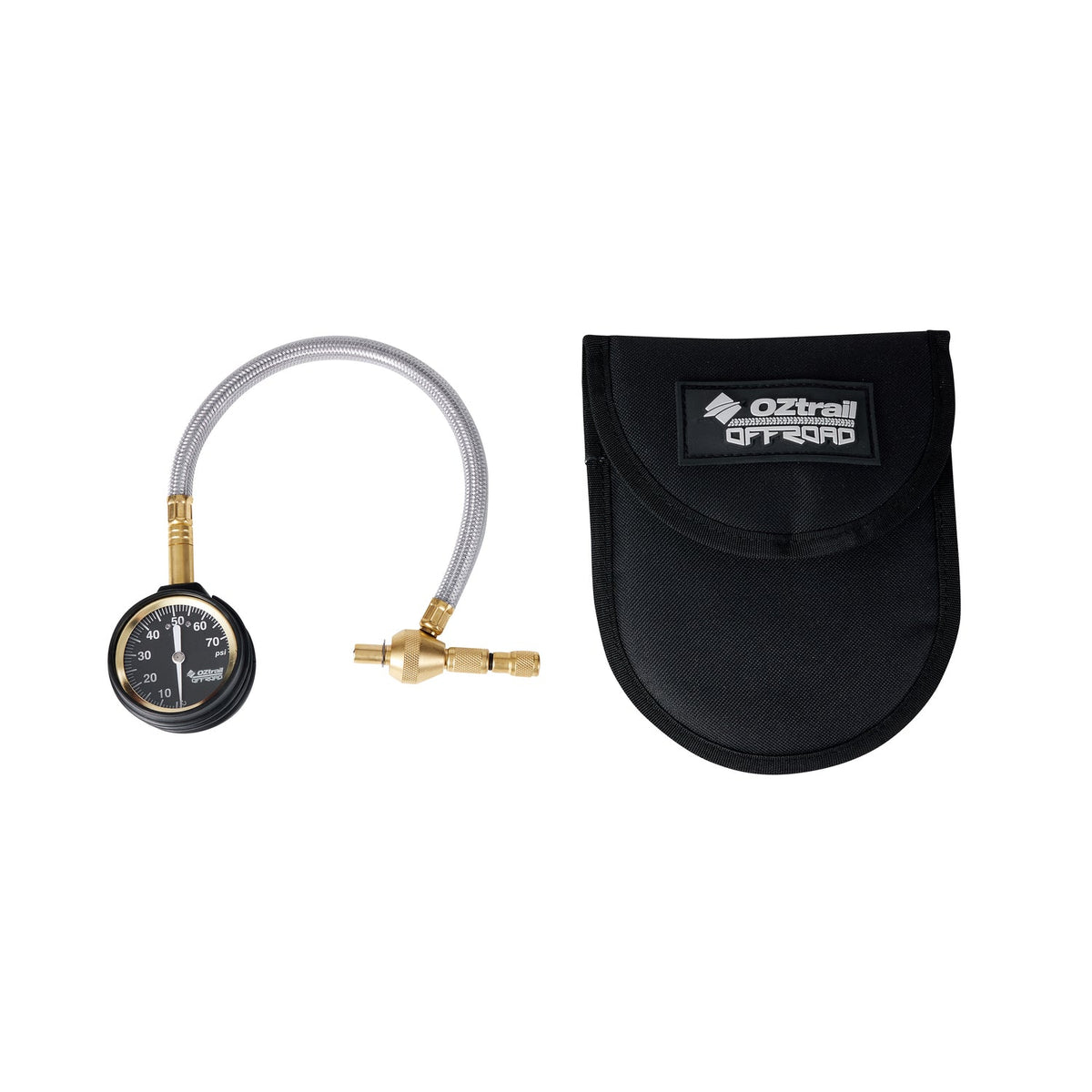 OZtrail Tyre Deflator and Gauge with carry pouch
