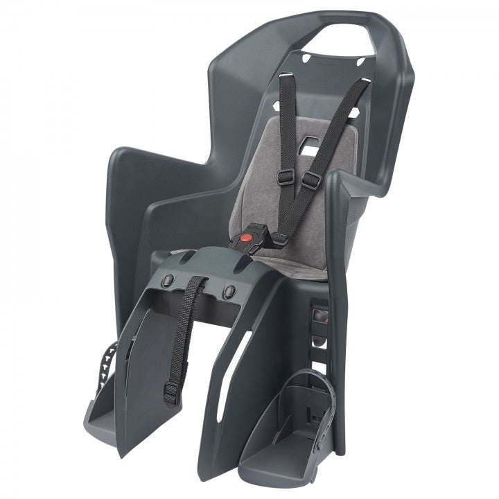 Polisport Koolah CFS rack-mount child bicycle seat, dark grey and silver, model 8631500005
