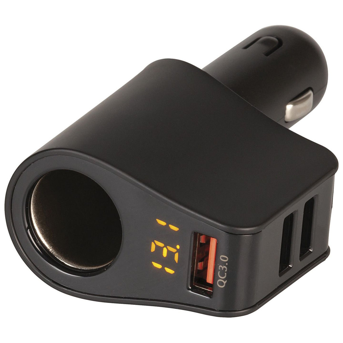 Powertech PP2118 vehicle adaptor with three USB ports, lighter socket and voltmeter
