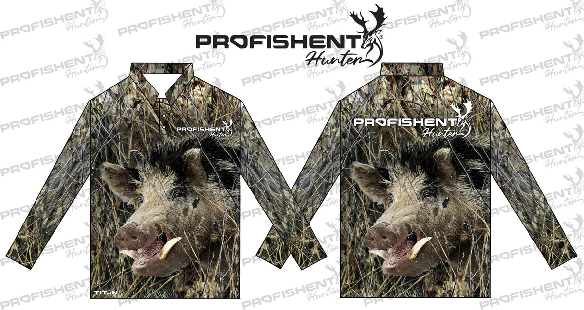 Profishent Ginger Pig SLSGP camouflage long sleeve shirt, front and rear views