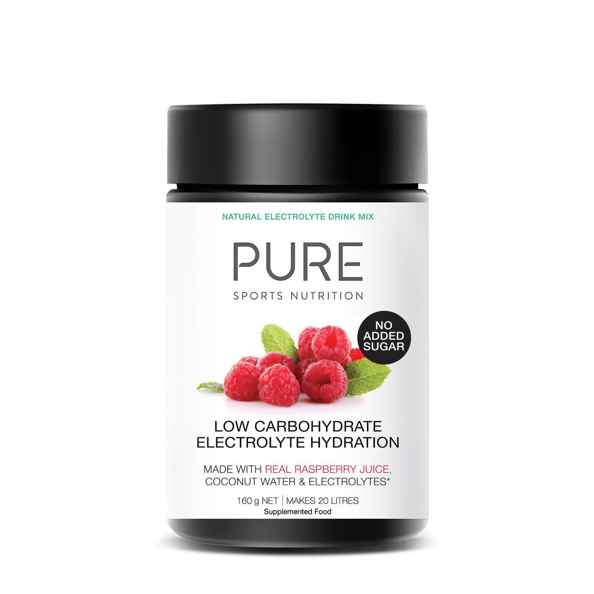PURE Electrolyte Hydration Low Carb Raspberry 160g tub