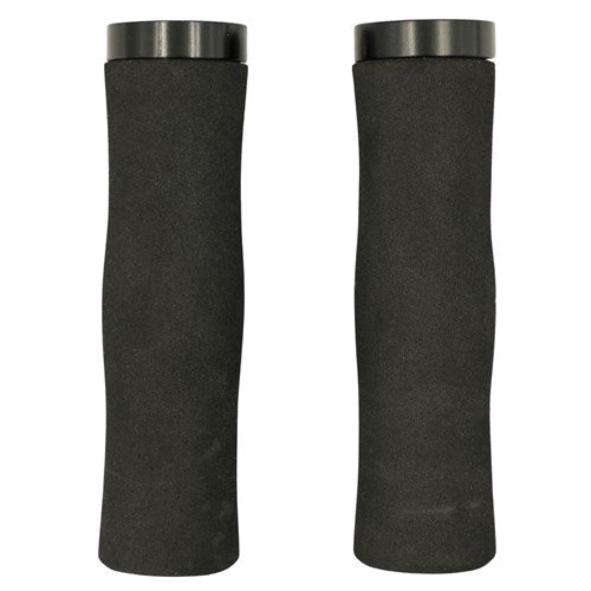 QBP 130 mm black foam lock-on mountain-bike grips, pair