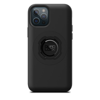 Quad Lock MAG Case for iPhone 12/12 Pro, black case fitted to an illustrative phone