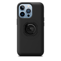 Quad Lock MAG Case for iPhone 13 Pro, black case fitted to an illustrative phone