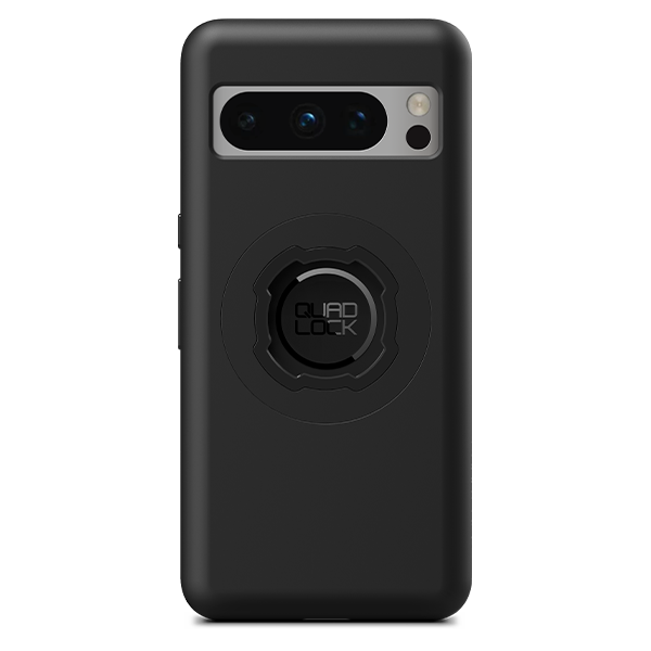 Quad Lock MAG Case for Google Pixel 8 Pro, black case fitted to an illustrative phone