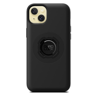 Quad Lock MAG Case for iPhone 15 Plus, black case fitted to an illustrative phone