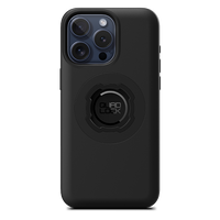 Quad Lock MAG Case for iPhone 15 Pro Max, black case fitted to an illustrative phone