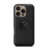 Quad Lock MAG Case for iPhone 16 Pro, black case fitted to an illustrative phone