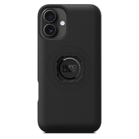 Quad Lock MAG Case for iPhone 16 Plus, black case fitted to an illustrative phone
