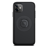 Quad Lock black MAG case for iPhone 11, rear view fitted to an illustrative phone