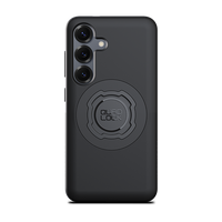 Quad Lock black MAG case for Samsung Galaxy S25, rear view fitted to an illustrative phone