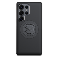Quad Lock black MAG case for Samsung Galaxy S25 Ultra, rear view fitted to an illustrative phone