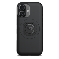 Quad Lock black MAG case for iPhone 17, rear view fitted to an illustrative phone