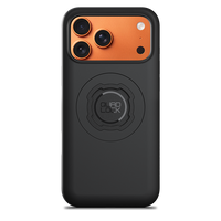 Quad Lock black MAG case for iPhone 17 Pro / 17 Pro Max, rear view fitted to an illustrative phone