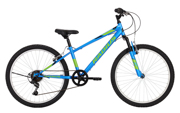 Radius Leopard 24-inch kids bike in Gloss Blue/Lime/Black