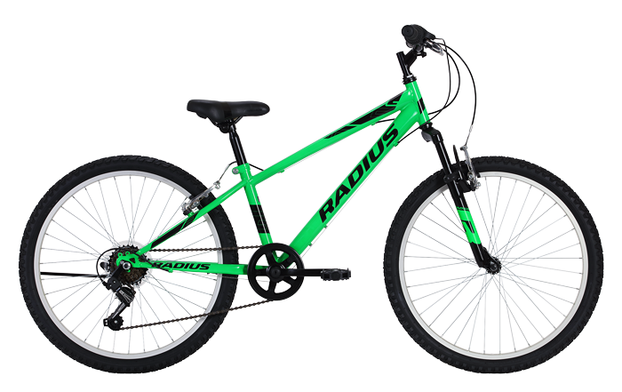 Radius Leopard 24-inch kids bike in Gloss Neon Green/Black