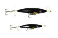 Raptor Mini Fizz Bait BLACK GOLD – manufacturer image showing 85mm and 115mm sizes; this listing is one 85mm lure