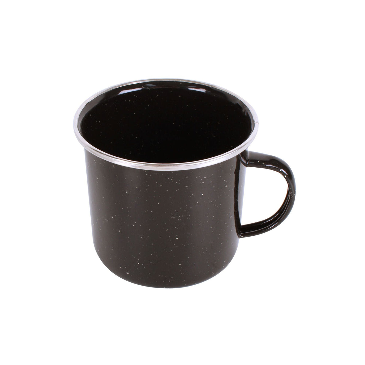 Wildtrak Premium Enamel Mug 10 × 9cm – Black Speckle