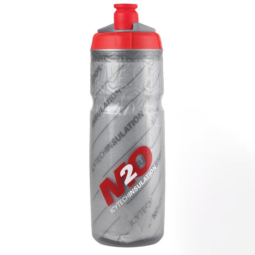 M2O Pilot insulated 620 mL water bottle in smoke and red
