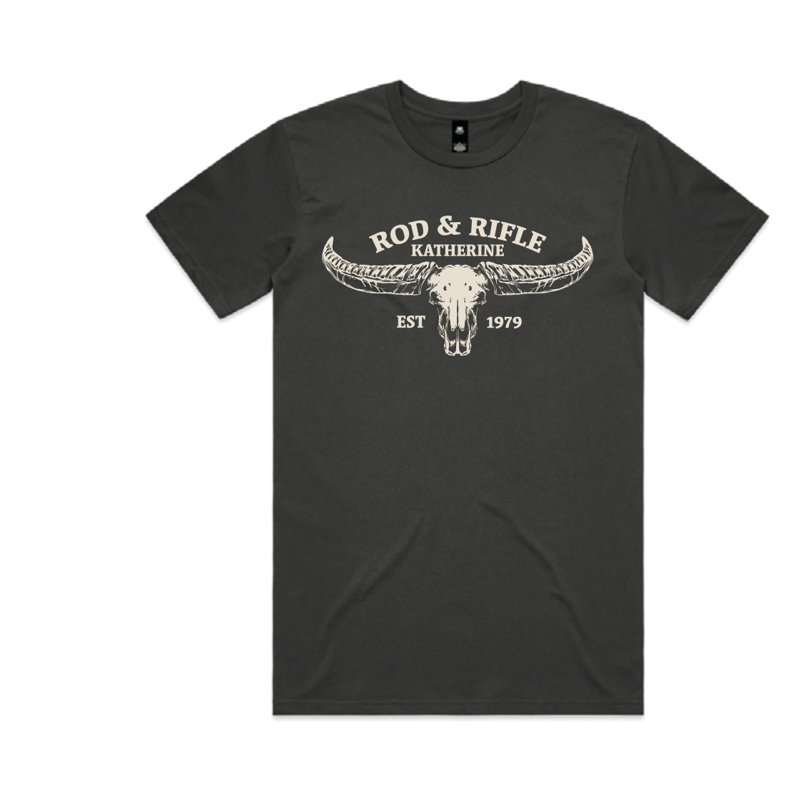 Rod and Rifle Buffalo Shirt in Coal, front view of exact Wild Creek supplier mock-up