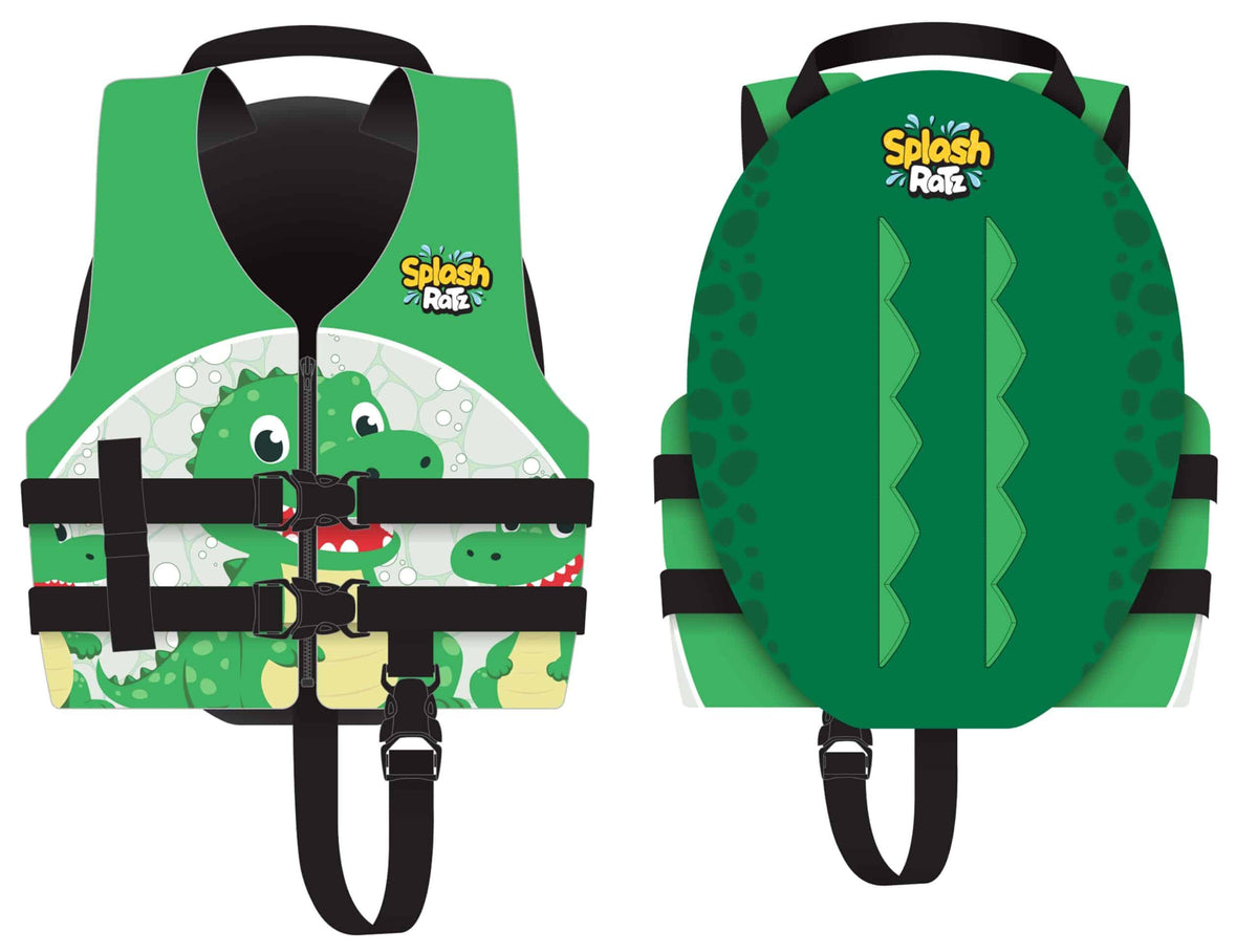 Splash Ratz Infant 10–15kg crocodile, front and back